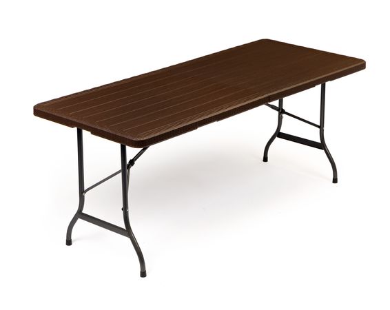 Záhradný banketový cateringový stôl rozkladací 180 hnedý