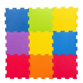 Penové puzzle 9 ks jednofarebné štvorce